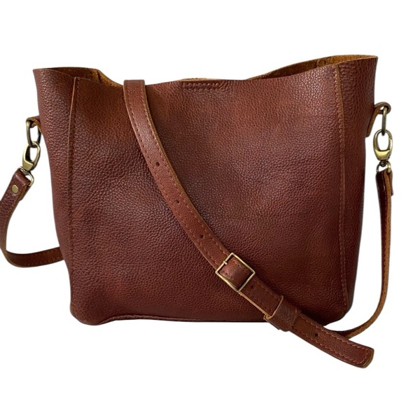Portland Leather Goods Butterfly Bucket Bag Crossbody Purse
